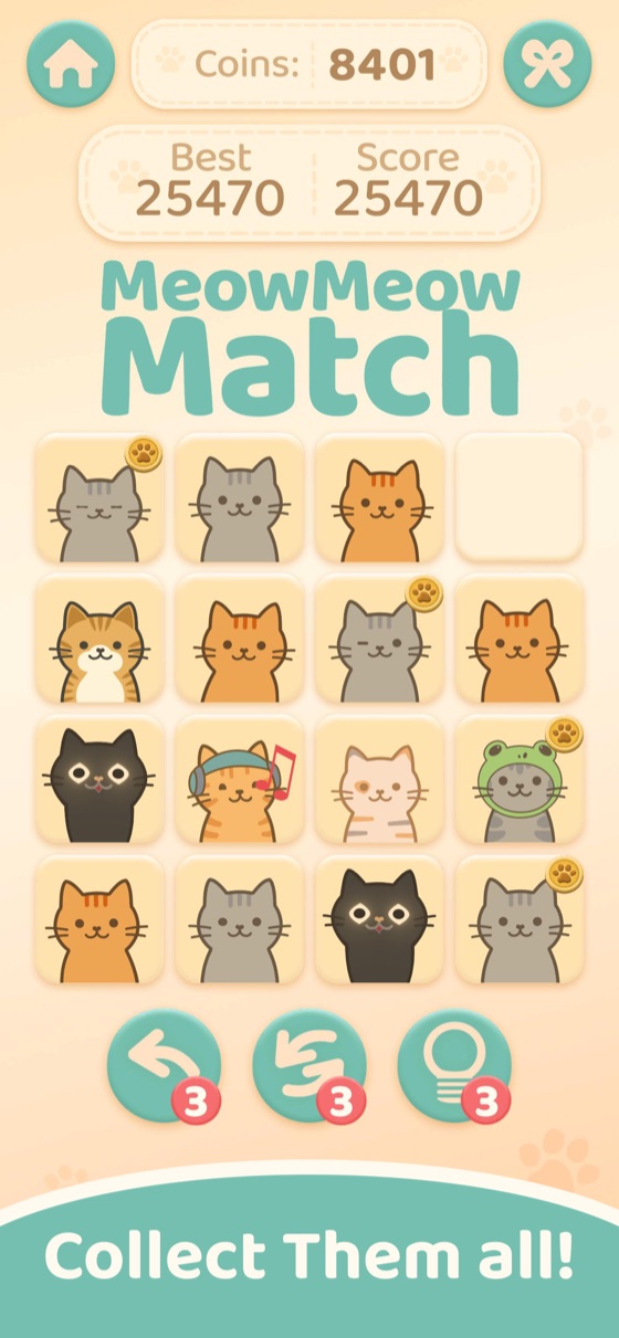 Merging cats on the board