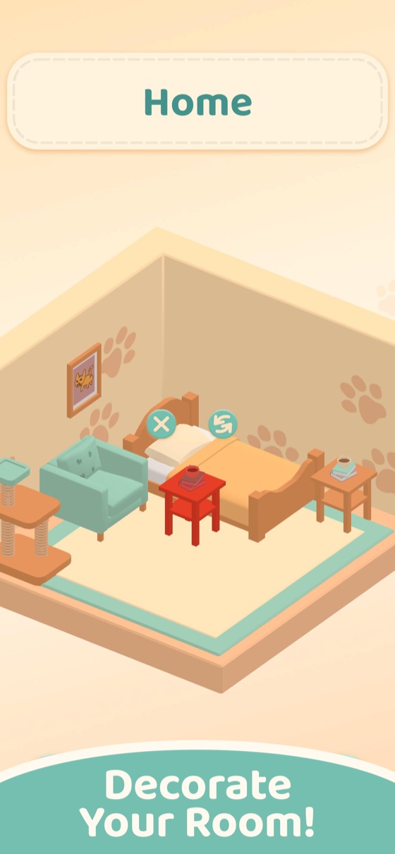 Cats settled into the room